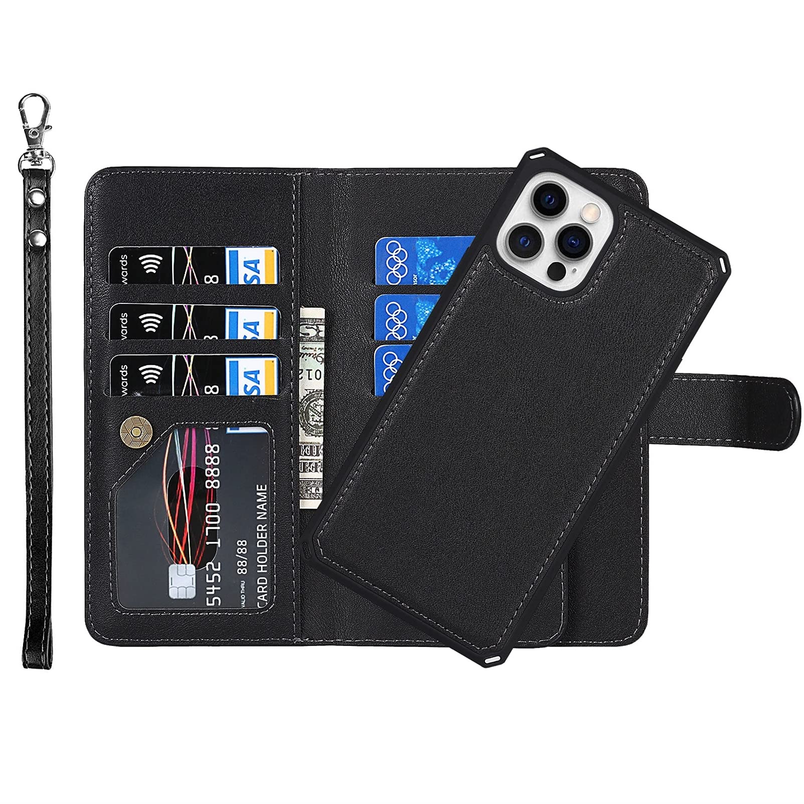 Premium Magnetic Leather Wallet Case for iPhone 12 Pro (6.1