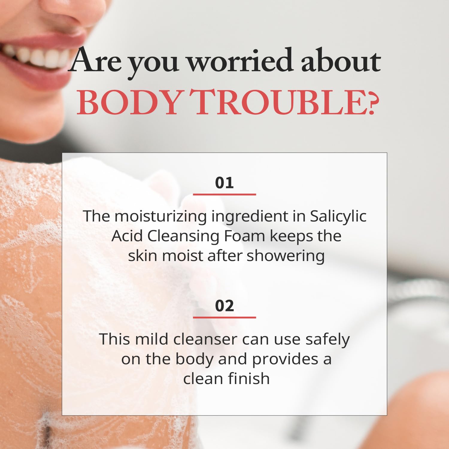 Salicylic Acid Cleansing Foam 5.07 fl oz (150ml) - Gentle Exfoliating Face Wash for Oily & Acne-Prone Skin - Korean Skincare with Soothing Castor Seed Oil - Smooth & Clear Skin - Perfect for Daily Acne Treatment & Deep Pore Cleansing