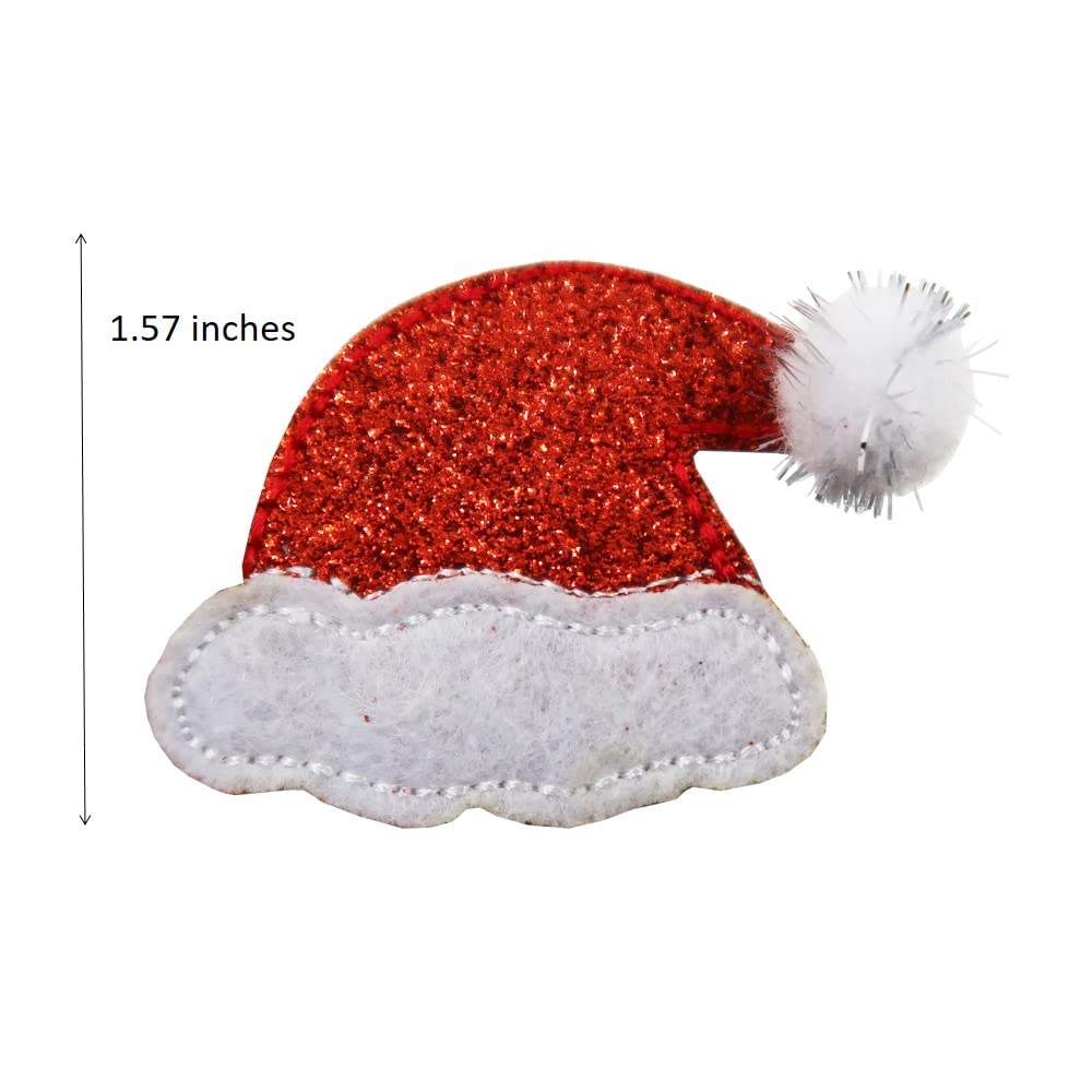 Valentine's Day Gifts - Santa Hat Rhinestone Embroidered Iron On Patches for DIY Crafts, Sewing, Jackets & Backpacks - Perfect for Holiday Decorations & Costume Accessories