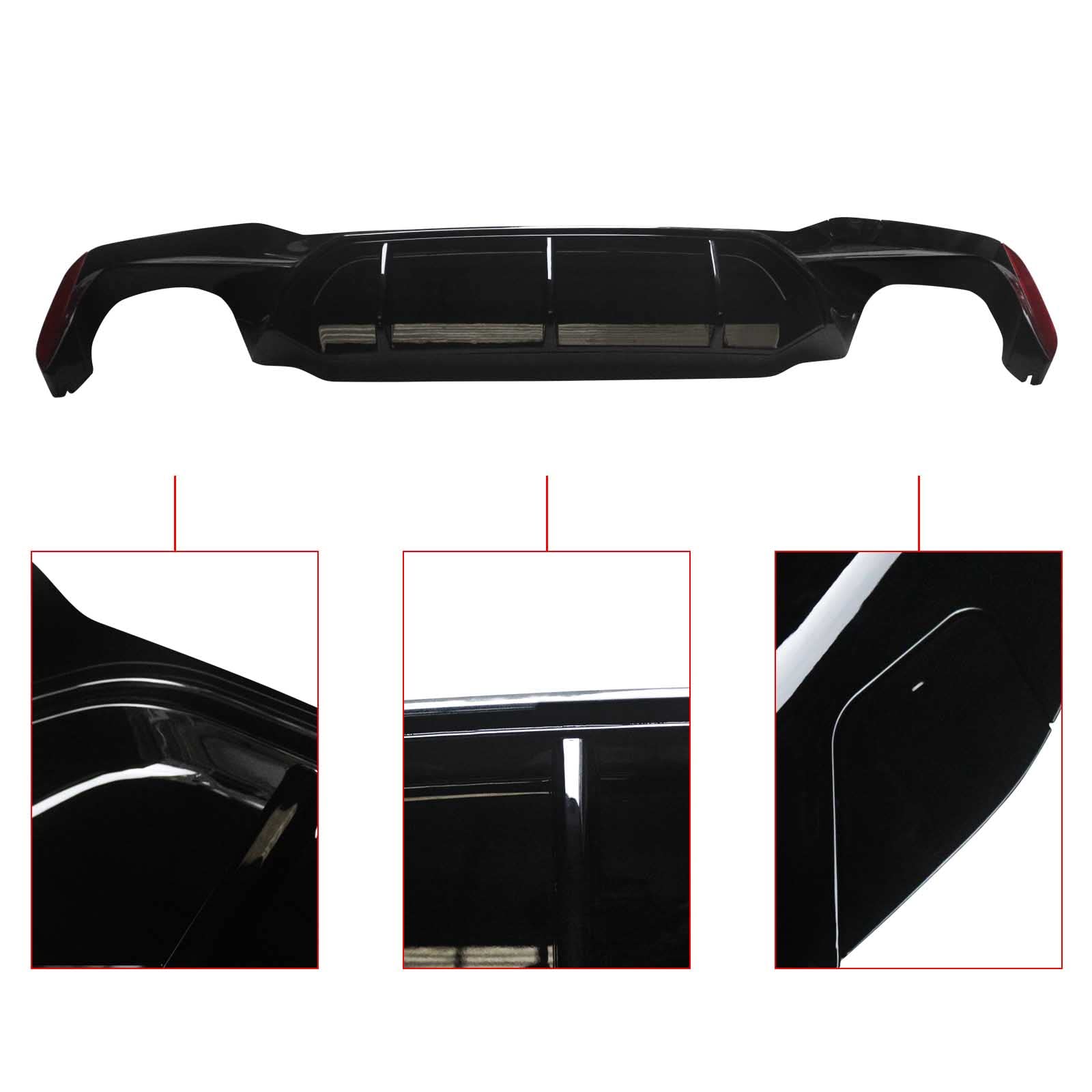 BMW 5 Series Rear Diffuser (2017-2023 G30 G31 G38) - M5 Style Gloss Black ABS Bumper Lip for M Sport Sedan | Enhances Aerodynamics & Sporty Look for Street or Track Performance