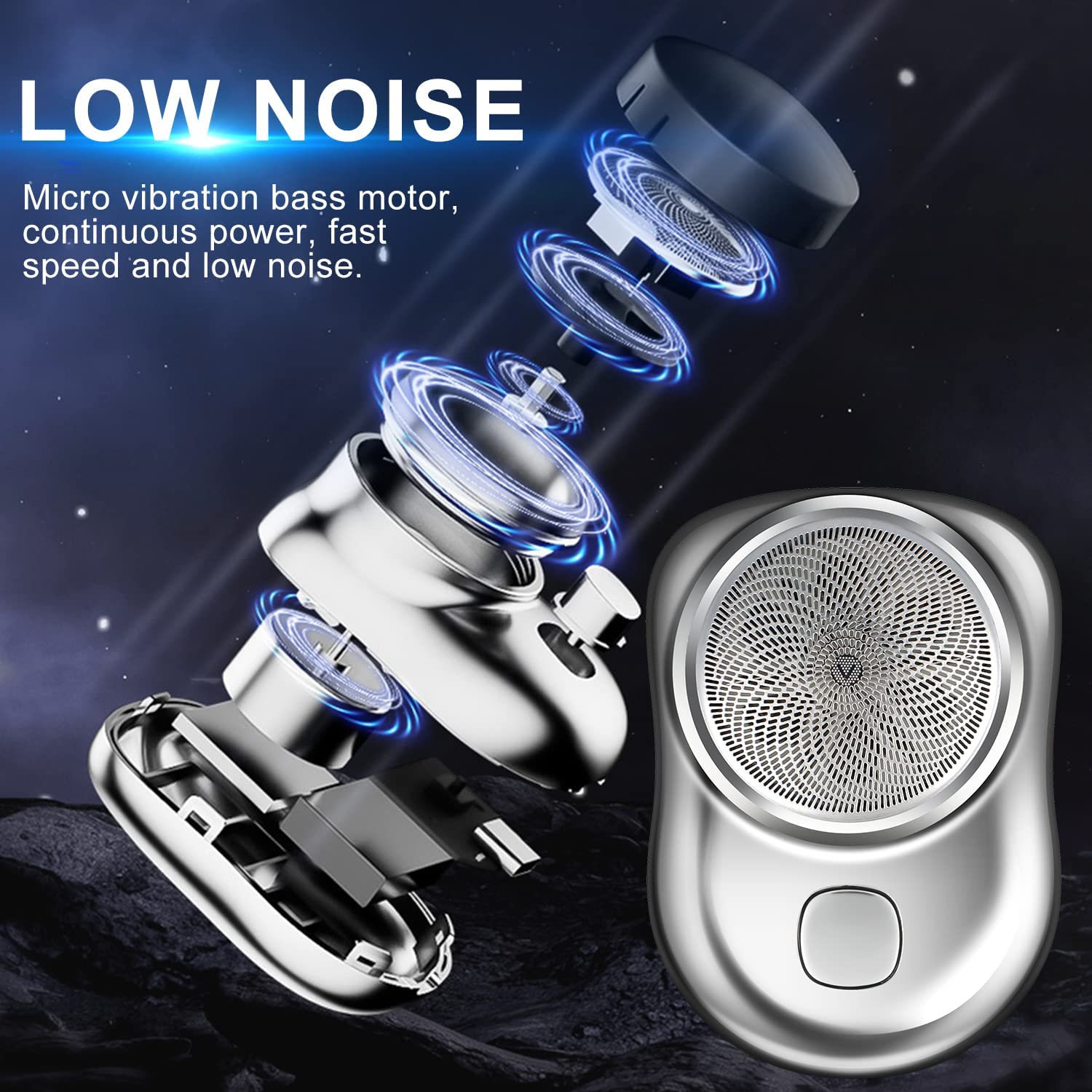 2023 New Mini Portable Electric Shaver for Men - USB Rechargeable Pocket Shaver, Dual Blade Facial Hair Trimmer for Travel, Office & Car Use (Green & Blue) - Perfect Gift for Businessmen & Travelers