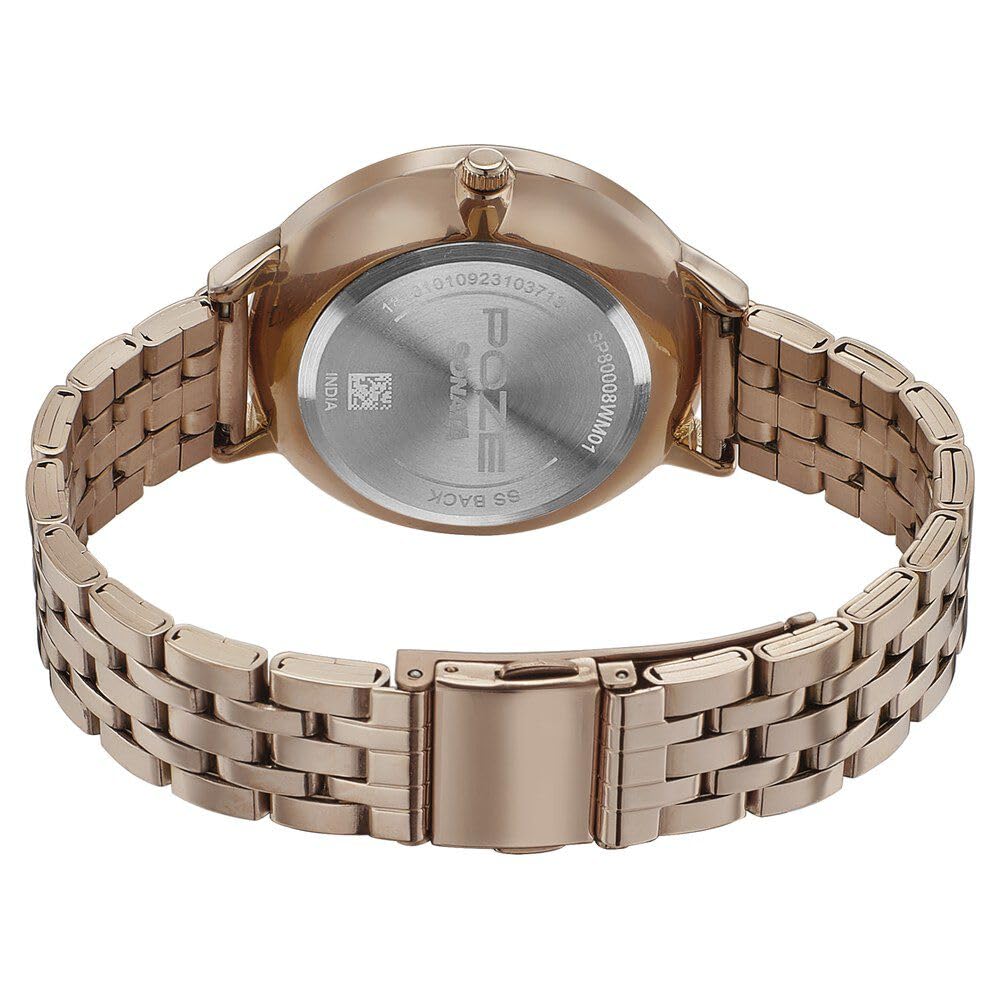 Sonata Poze SP80008WM01 Women's Analog Watch - Silver Dial, Stainless Steel Strap, Quartz Movement | Perfect for Office, Casual Wear & Gift Giving