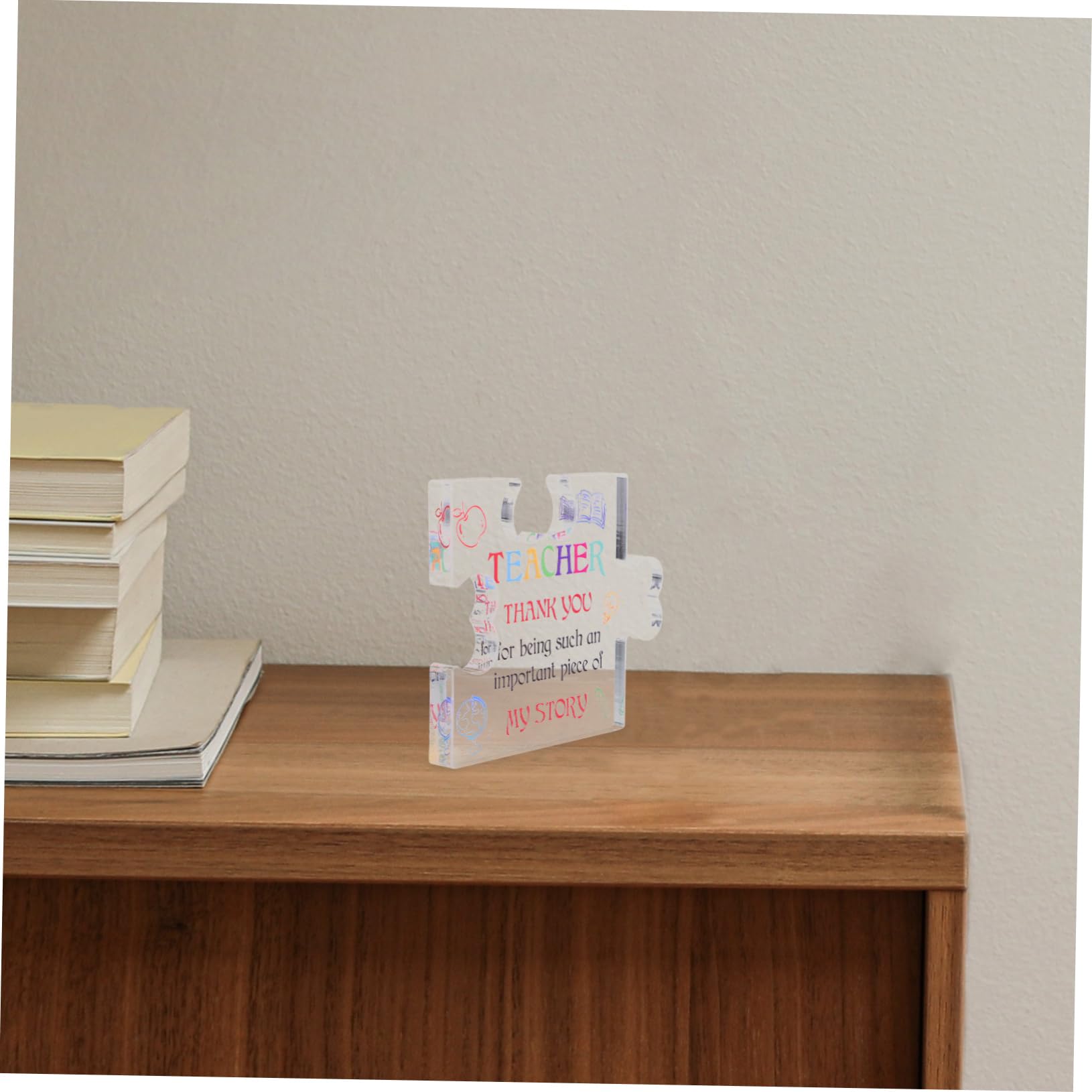 Lurrose Acrylic Puzzle Ornament Sign - Elegant Desk Decor for Teacher's Day Gift | Perfect for Classroom, Office & Home Decorations