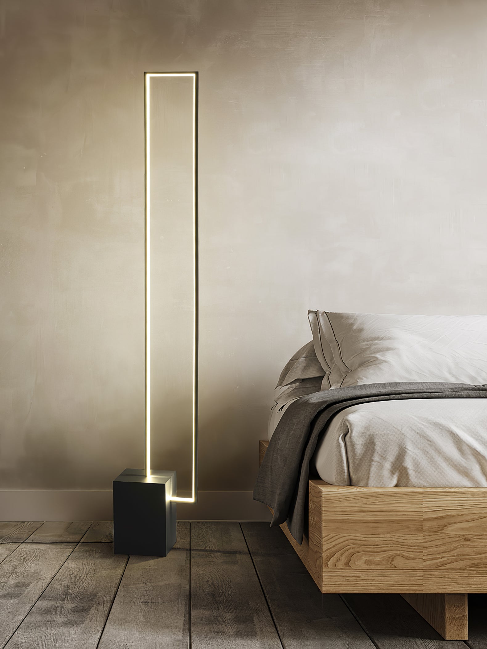 Modern LED Edge Floor Lamp with Adjustable Brightness - Perfect for Living Room, Bedroom, and Office Lighting
