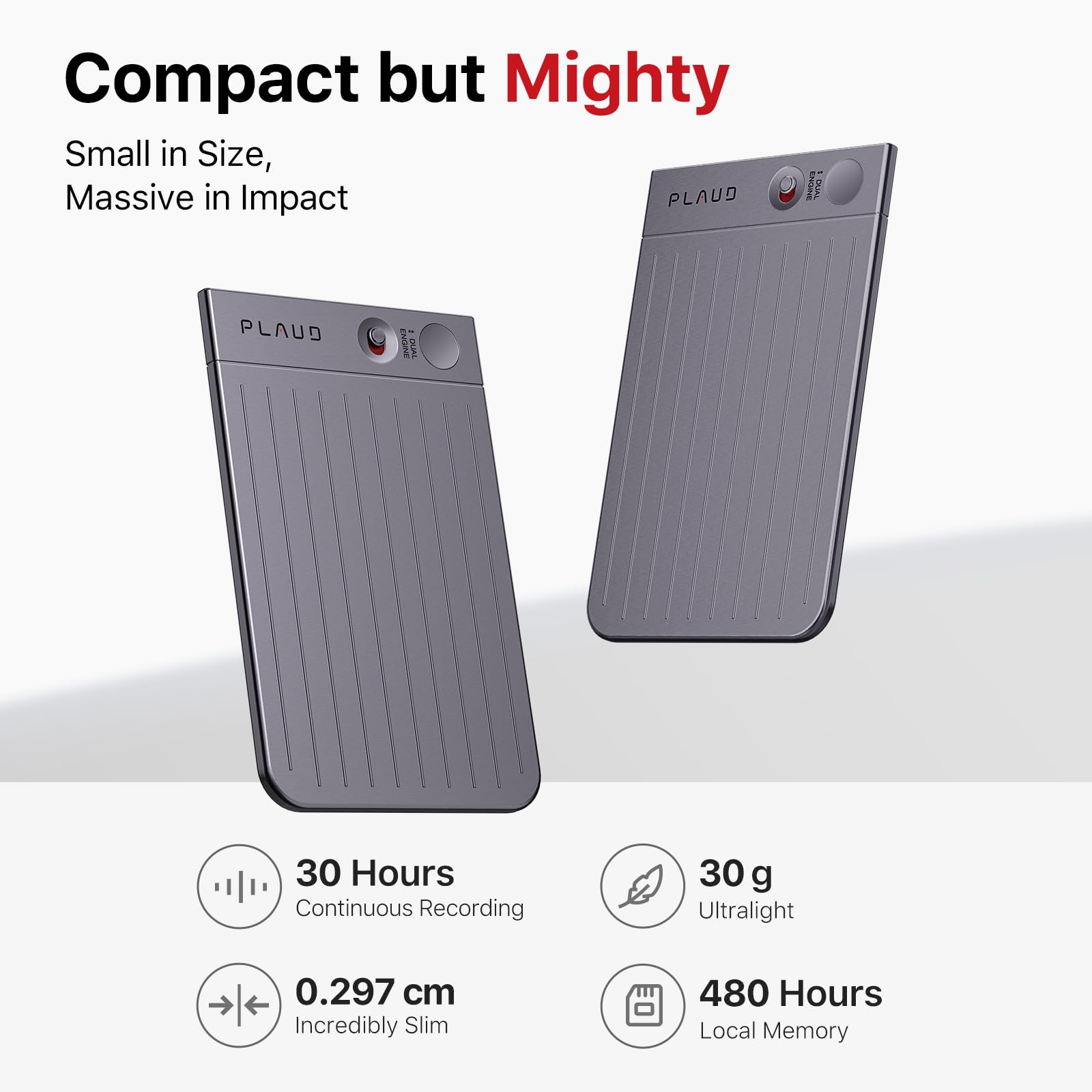 PLAUD Note AI Voice Recorder with ChatGPT - 64GB Smart Audio Recorder for Calls, Meetings & Interviews | App Control, 57 Language Transcription & Auto Summaries | Perfect for Business Professionals, Students & Journalists