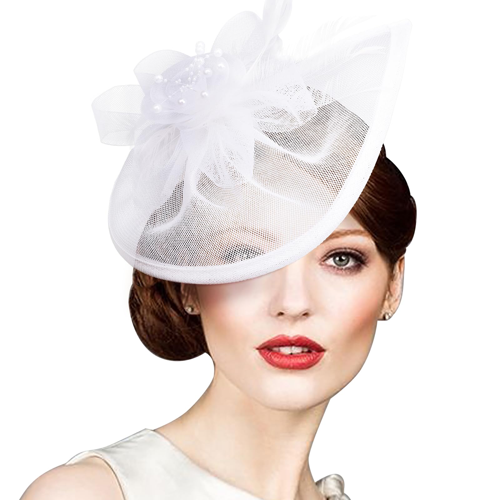 Elegant Women's Fascinator Hats with Flowers - Headband & Clip for Kentucky Derby, Tea Parties, Weddings & Special Events - Stylish Headwear for Women & Girls