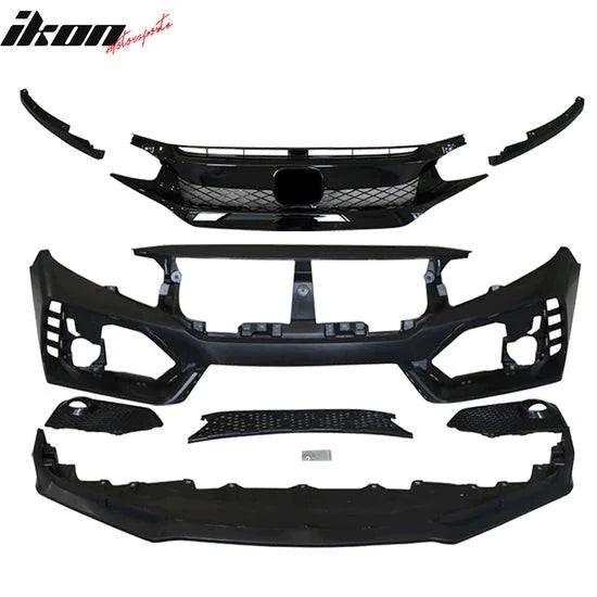 2016-2021 Honda Civic 10th Gen Type R Style Front Bumper Conversion Kit - High Performance Replacement for Sporty Look - Perfect for Car Enthusiasts & Street Racing Upgrades