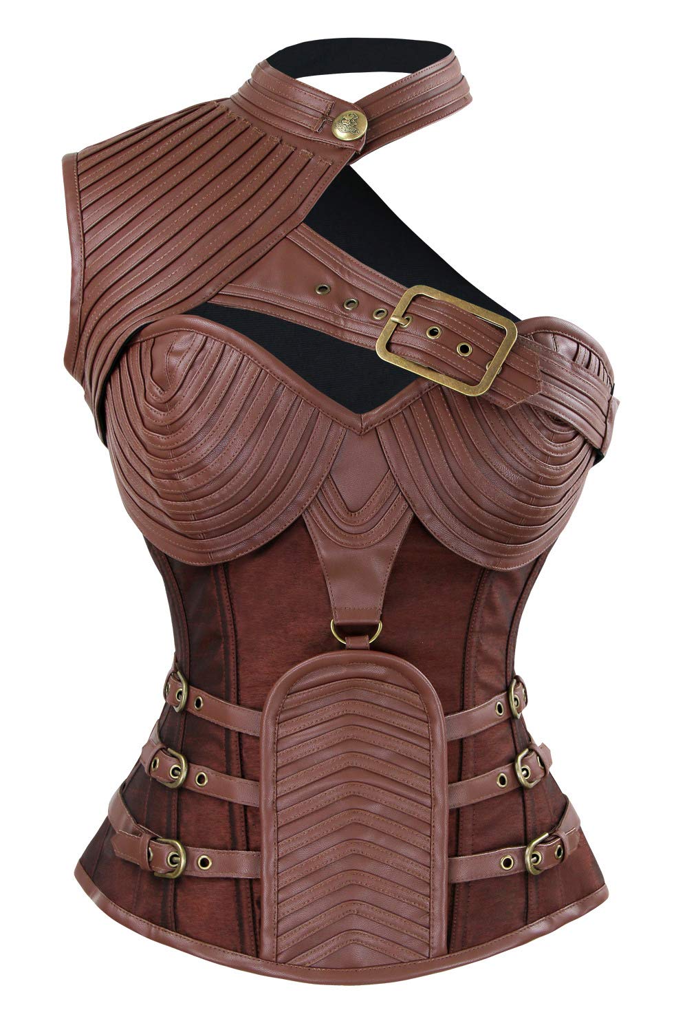 Steampunk Gothic Corset for Women - Heavy Duty Steel Boned with Front Zipper - Perfect for Victorian Costumes, Cosplay & Burlesque Outfits