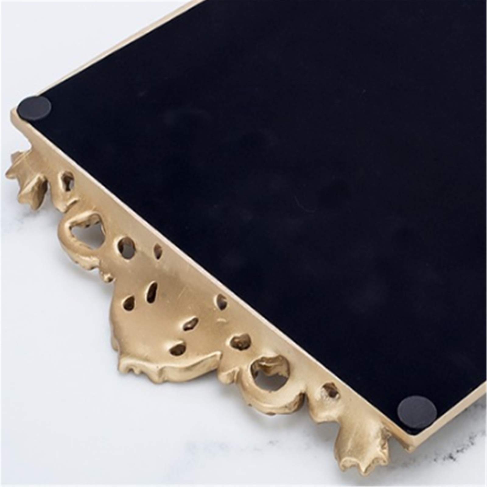 Gold Rectangular Mirror Serving Tray - 16.1