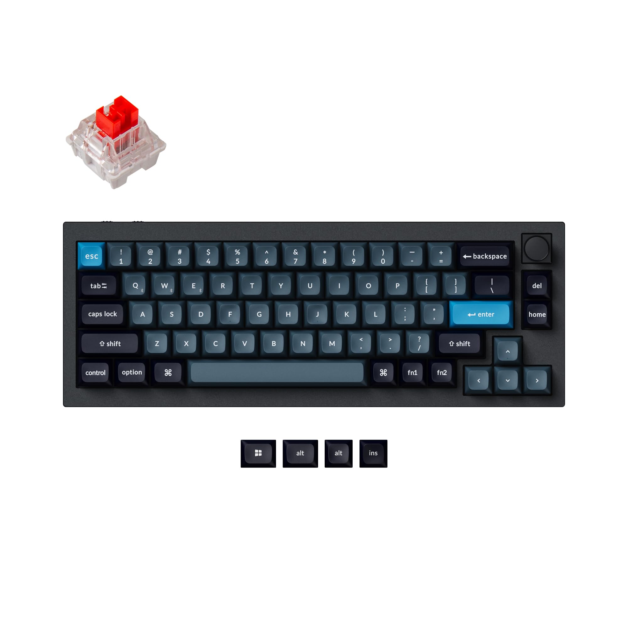 Keychron Q2 Pro Full Metal RGB Wireless Mechanical Keyboard - QMK/VIA Programmable, Hot-Swappable K Pro Red Switches, KSA Double-Shot PBT Keycaps for Mac/Windows/Linux (Black) | Perfect for Gaming, Coding & Office Work