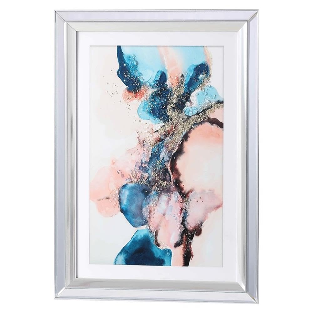 Wayborn Blue Marble Framed Wall Art - Elegant Home Decor for Living Room, Bedroom & Office | Modern Abstract Canvas Painting for Wall Decoration