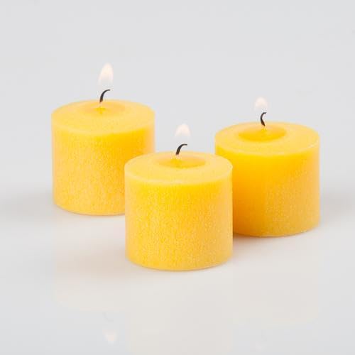 144-Pack Richland Unscented Yellow Votive Candles with 144 Clear Glass Eastland Votive Holders - Perfect for Weddings, Parties, Restaurants & Home Decor