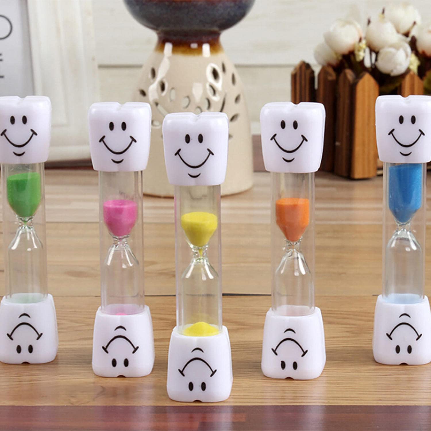 3 Minute Toothbrush Timer for Kids - Colorful Sand Timer with Smiley Face, Fun Teeth Brushing Timer for Children - Perfect for Bathroom, Classroom & Dental Office Use
