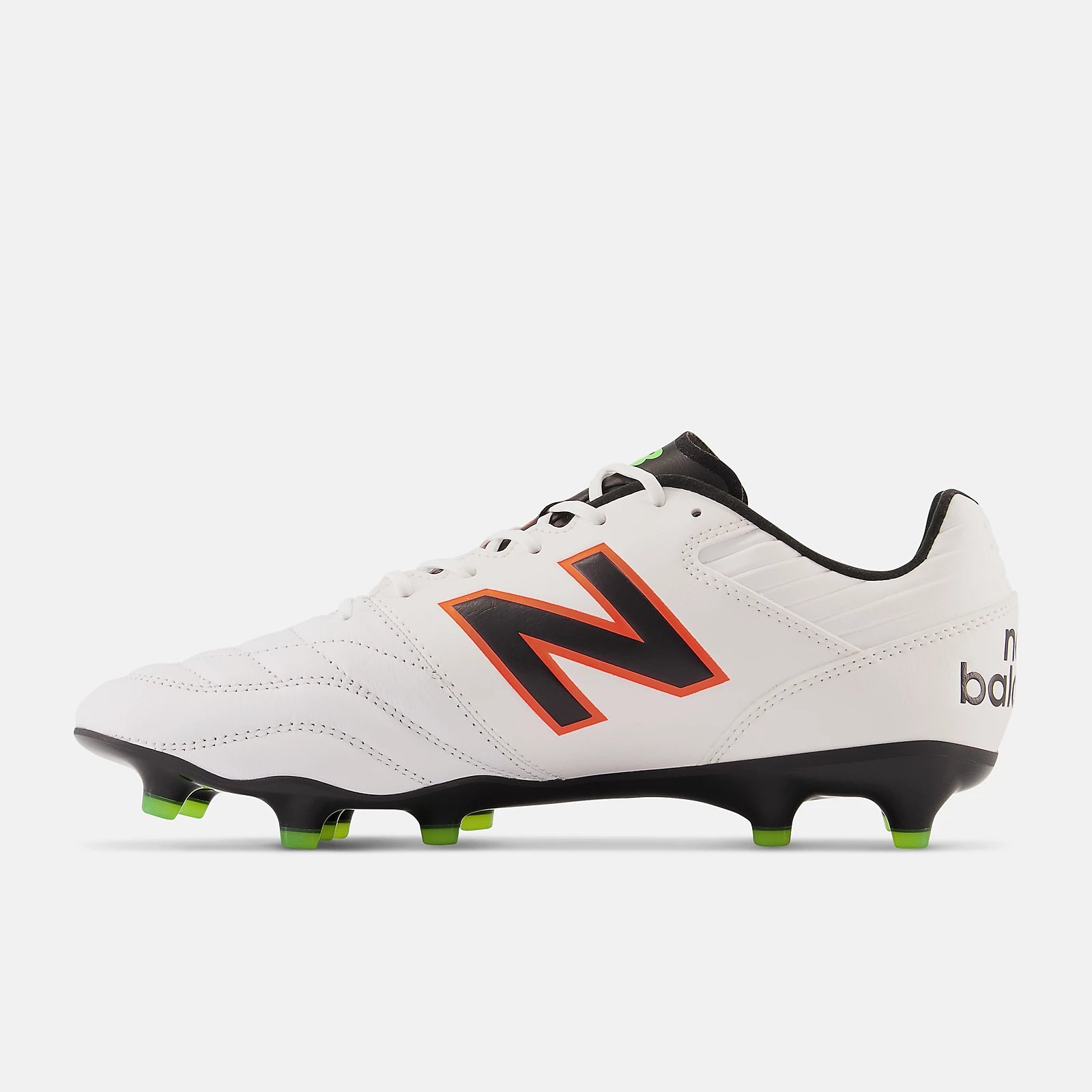 New Balance 442 v2 Pro FG Soccer Cleats - White/Neon Dragonfly - Men's Firm Ground Football Boots for Training & Matches