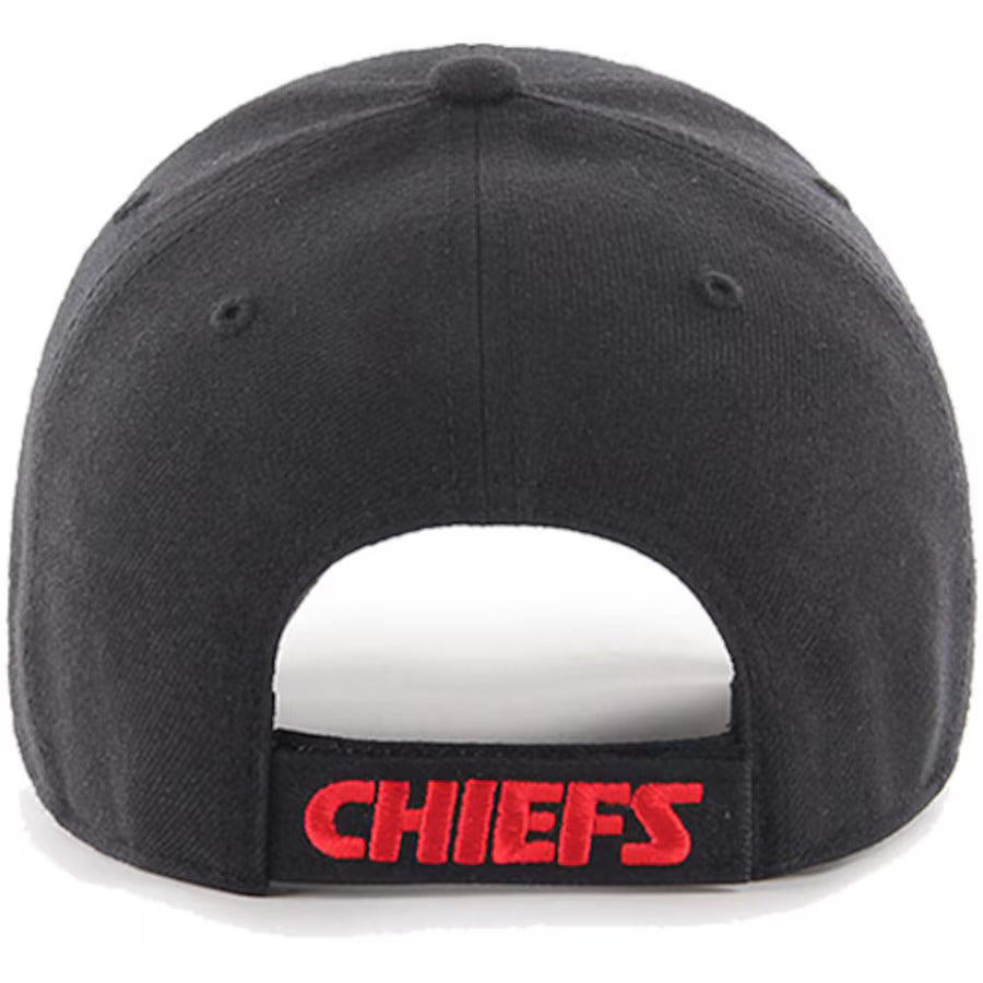 47 Brand Kansas City Chiefs MVP Adjustable Hat - Black | Officially Licensed NFL Cap for Men & Women | Perfect for Game Day, Tailgating & Sports Fan Gifts