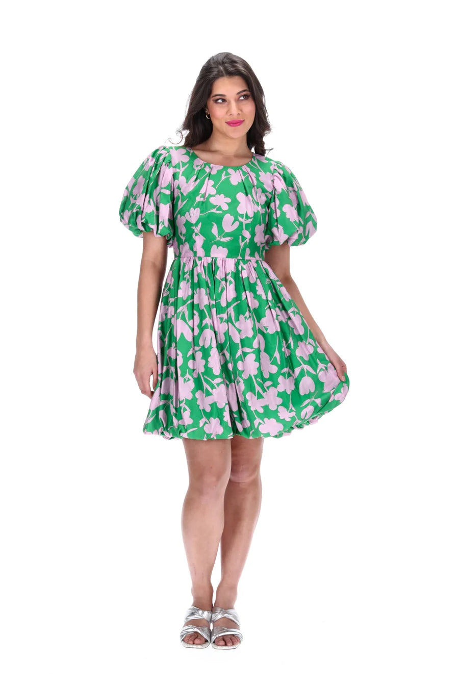 Emma Mini Dress - Green Floral Print Summer Dress for Women | Perfect for Beach Vacation, Date Night & Casual Outings