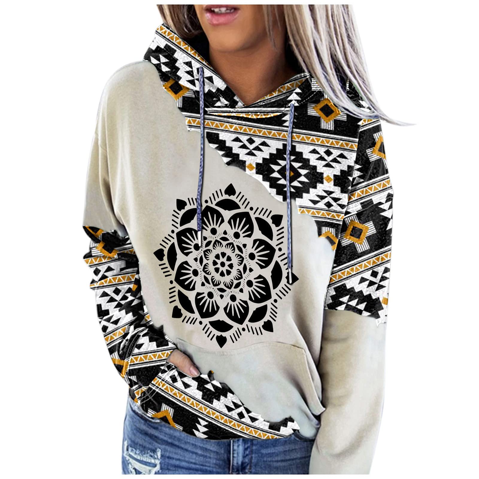 Women's Loose Fit Graphic Pullover Sweatshirt - Cute Cartoon Hoodie with Drawstring | Kawaii Casual Shirt for Streetwear, Lounge & Everyday Outfits