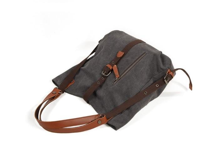 Stylish Women's Waxed Canvas Tote Bag with Genuine Leather Handles - Perfect for Work, Travel & Everyday Use