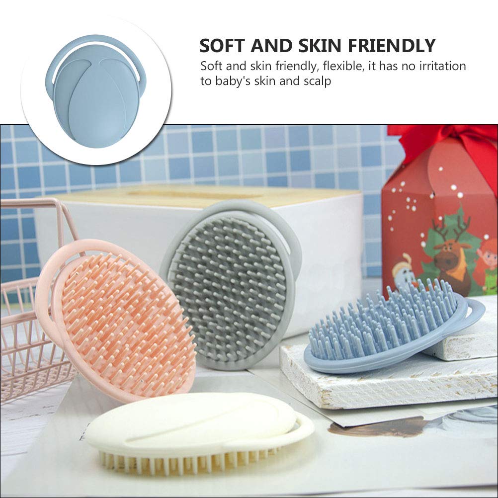 Baby Hair Scalp Massager - Soft Silicone Shampoo Brush for Infants & Toddlers - Gentle Bath Brush for Newborns - Perfect for Cradle Cap Care & Relaxing Head Massage During Bath Time