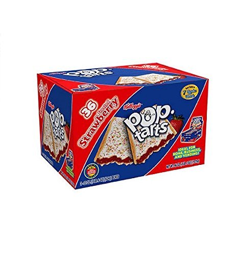 Kellogg's Pop-Tarts Frosted Strawberry Toaster Pastries - 36 Count (Pack of 1) | Breakfast Snacks for Kids & Adults | Quick Easy Meal On-The-Go