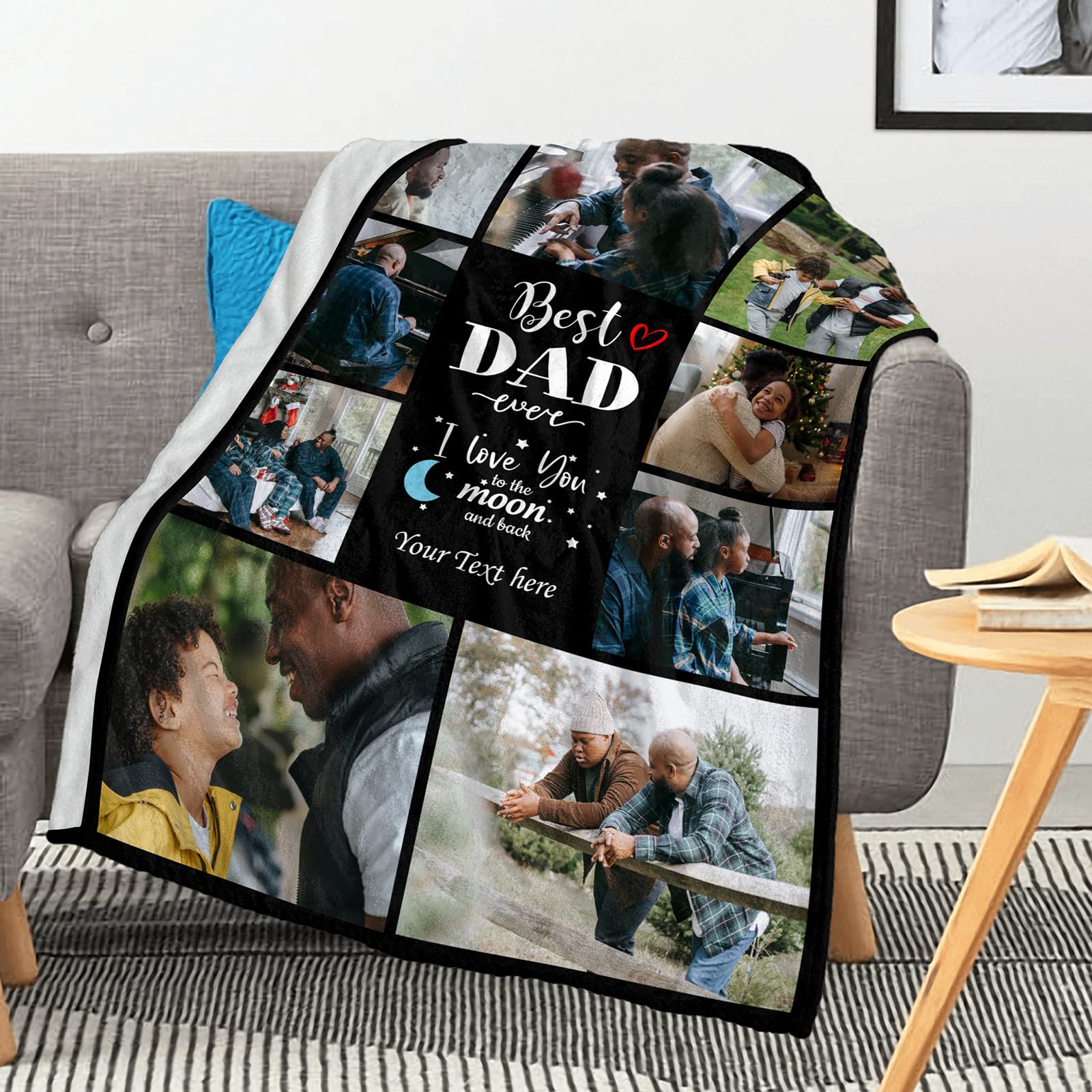 Custom Photo Blanket 60x80 - Personalized Collage Gift for Family & Pets - Perfect for Christmas & Weddings