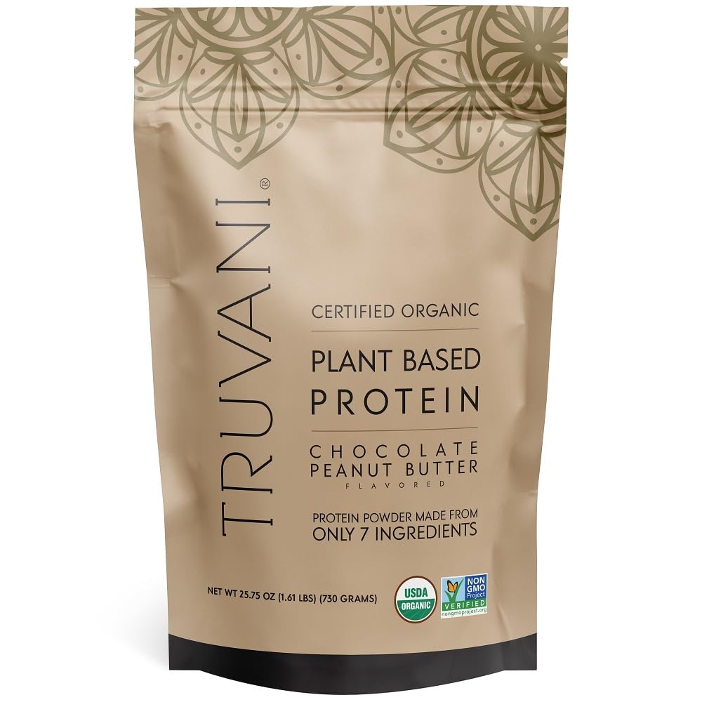 Truvani Vegan Pea Protein Powder - Chocolate Peanut Butter Flavor | 20g Organic Plant-Based Protein per Serving | 20 Servings | Keto, Gluten-Free & Dairy-Free | Low Carb, No Added Sugar | Perfect for Smoothies, Baking & Post-Workout Recovery