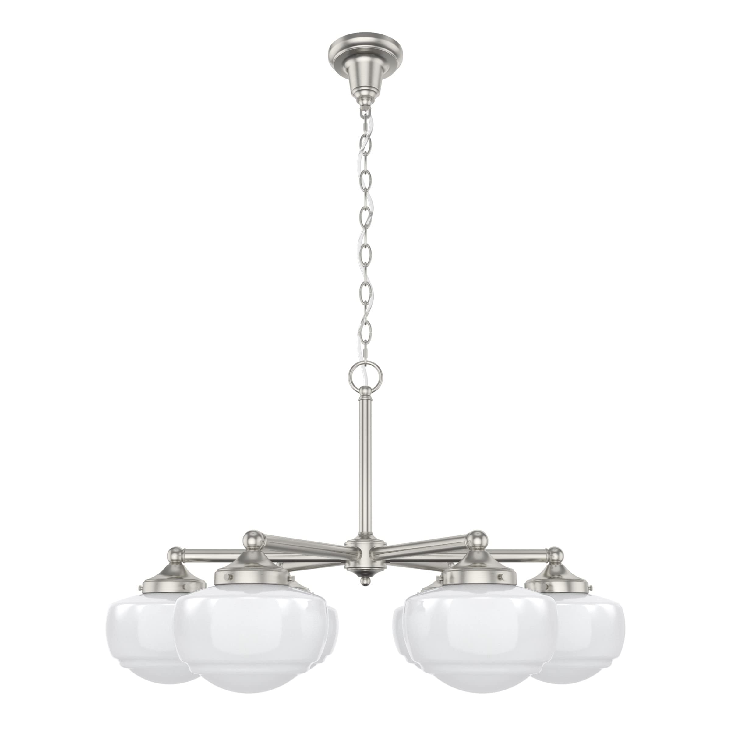 Hunter Fan Company 19062 Saddle Creek 5-Light Chandelier in Brushed Nickel - Elegant Ceiling Light Fixture for Dining Room, Living Room & Bedroom
