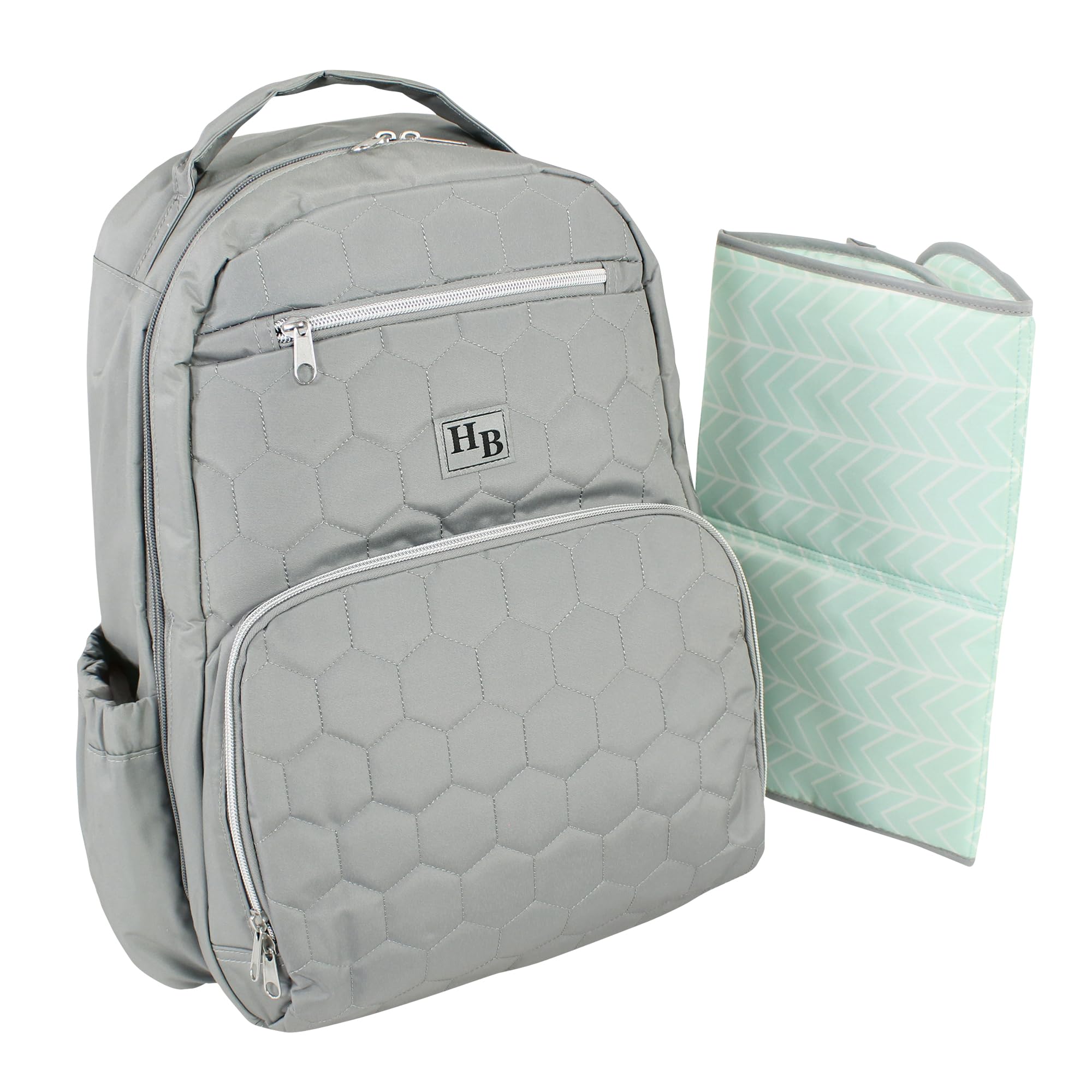 Hudson Baby Unisex Premium Diaper Backpack with Changing Pad - Gray, One Size | Waterproof Baby Bag for Travel, Daycare & On-the-Go Parents