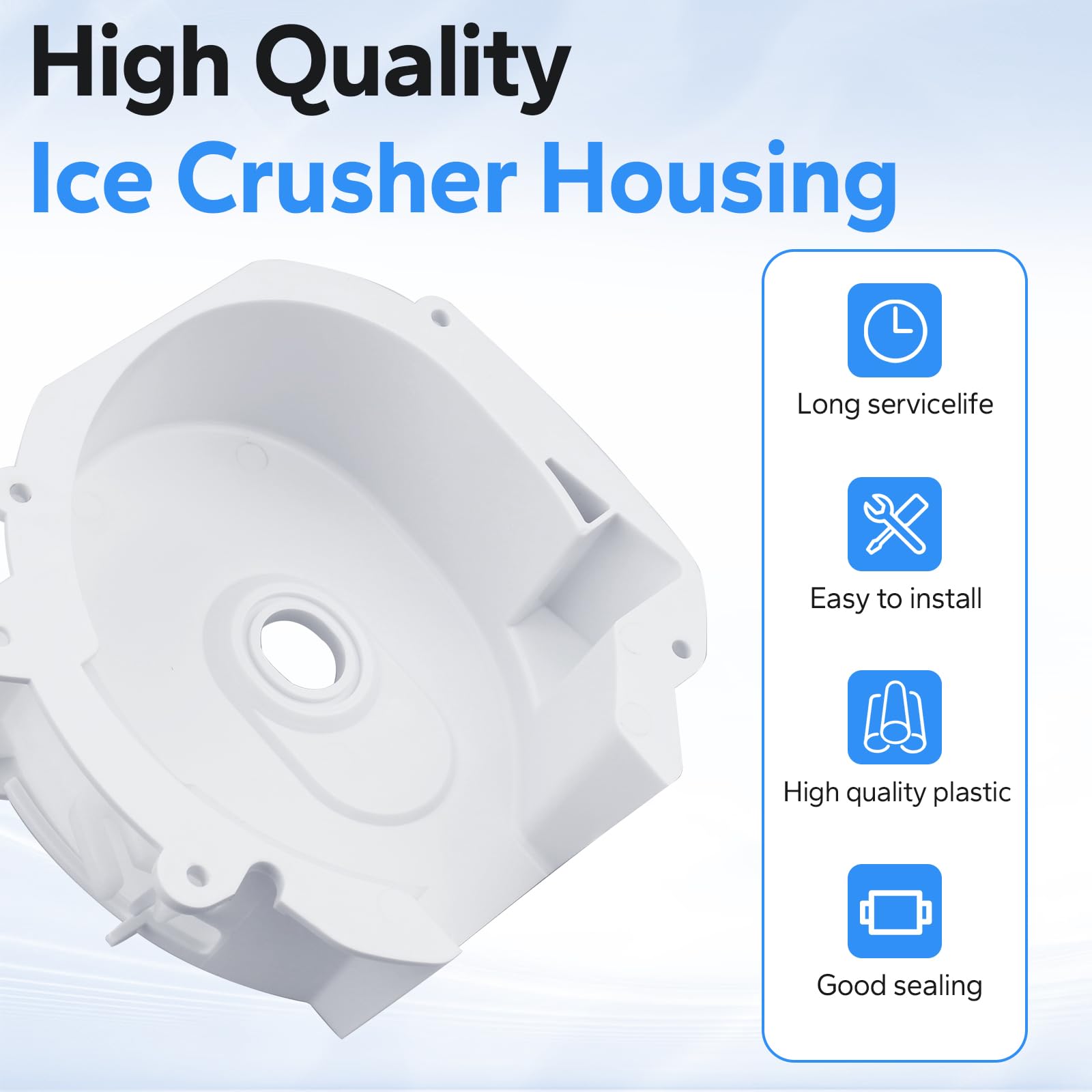 Frigidaire Ice Crusher Housing Replacement - Compatible with Kenmore Built-in Refrigerator Ice Makers | Durable Refrigerator Ice Maker Parts for Home & Commercial Use