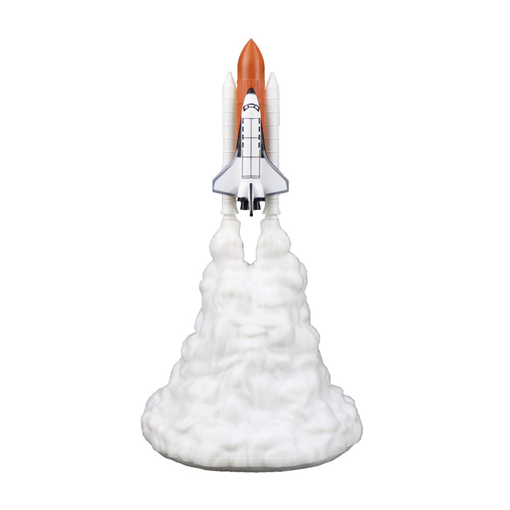 SUNJULY 3D Printed NASA Space Shuttle Night Light - 11 Inch Moon Rocket Lamp for Kids & Adults, Cool Bedroom Decor for Space Lovers, Perfect Gift for Birthday & Home Decoration (Astronaut Theme)