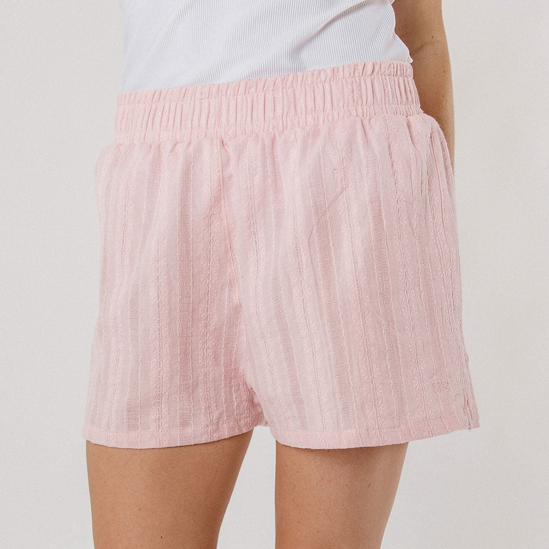 Stylish Cabana Shorts for Women - Soft Pink Kiss Color | Perfect for Beach, Pool, and Summer Vacations