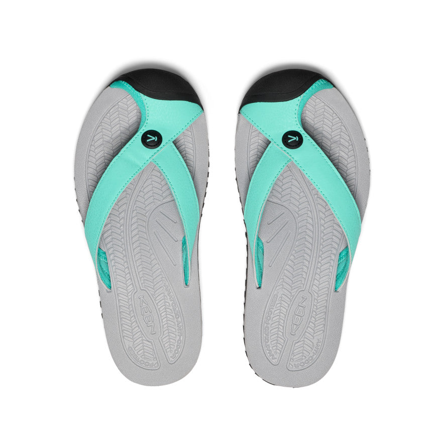 Women's Barbados Flip Flops - Comfortable Pool Blue & Bright Aqua Sandals for Beach, Pool, and Summer Vacations
