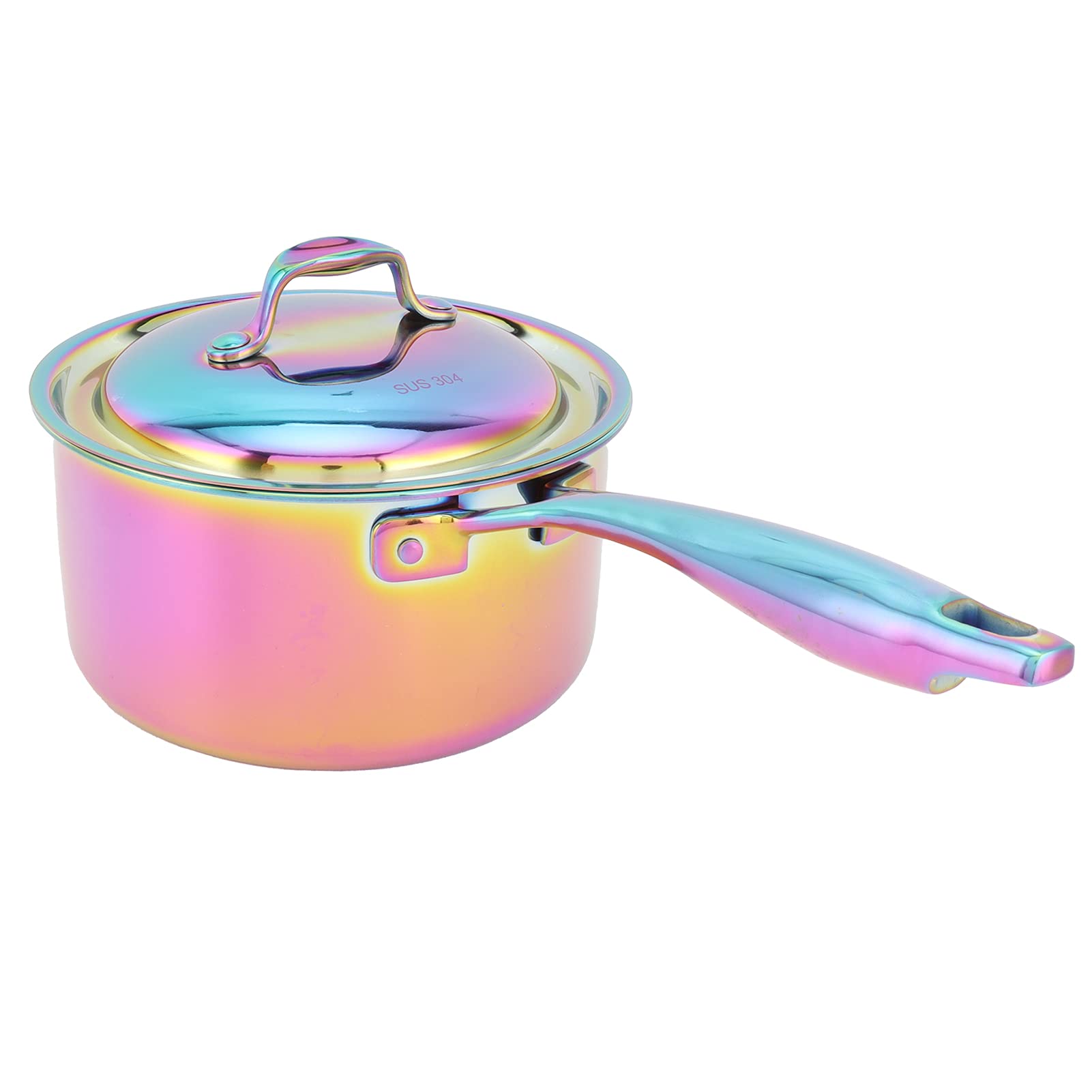 Premium Stainless Steel Thickened Milk Pot with Lid - Professional Grade Milk Pan Cookware for Perfect Heating & Frothing | Ideal for Stovetop Milk Warming, Coffee Frothing & Hot Chocolate Making