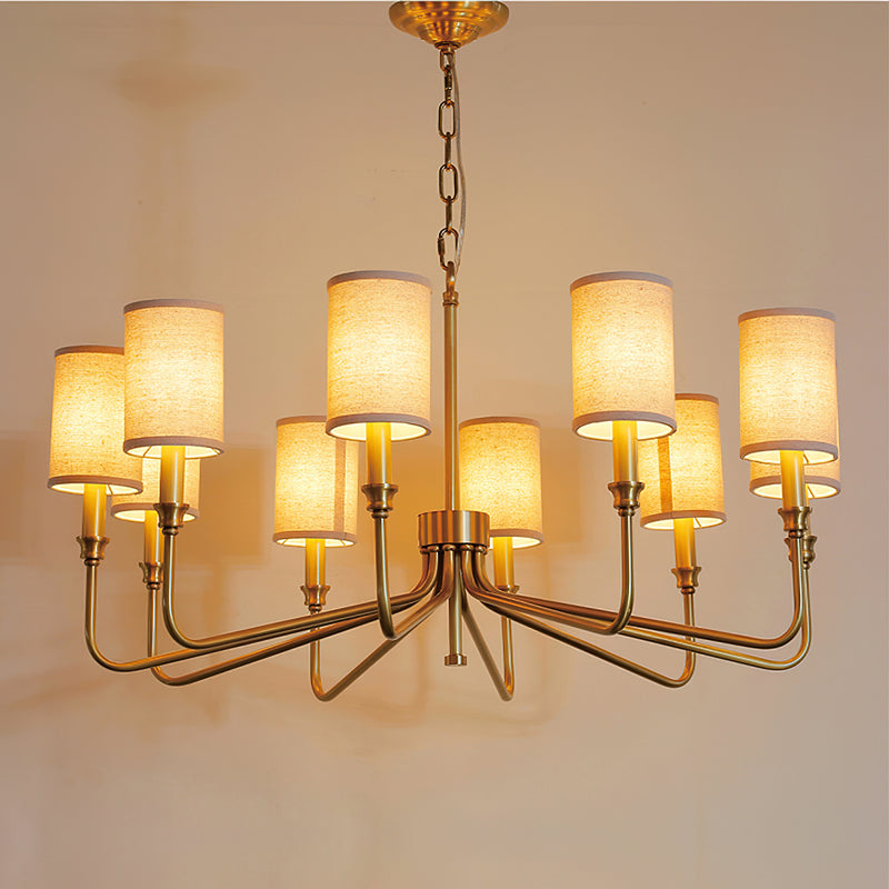 Modern Cylinder Fabric Chandelier - Elegant Ceiling Light Fixture for Living Room, Bedroom & Dining Room - Perfect for Home Decor & Interior Design