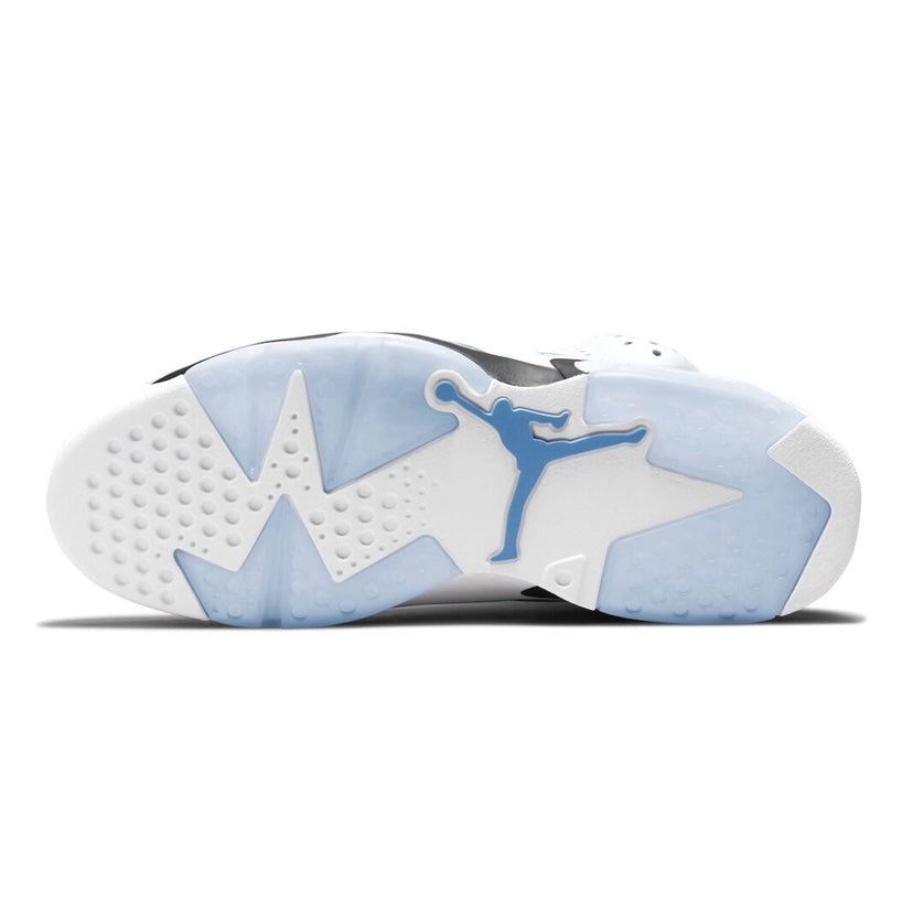 Air Jordan 6 Retro UNC University Blue White College Navy Black Men's Basketball Shoes - Perfect for Streetwear, Sneaker Collection & Basketball Games