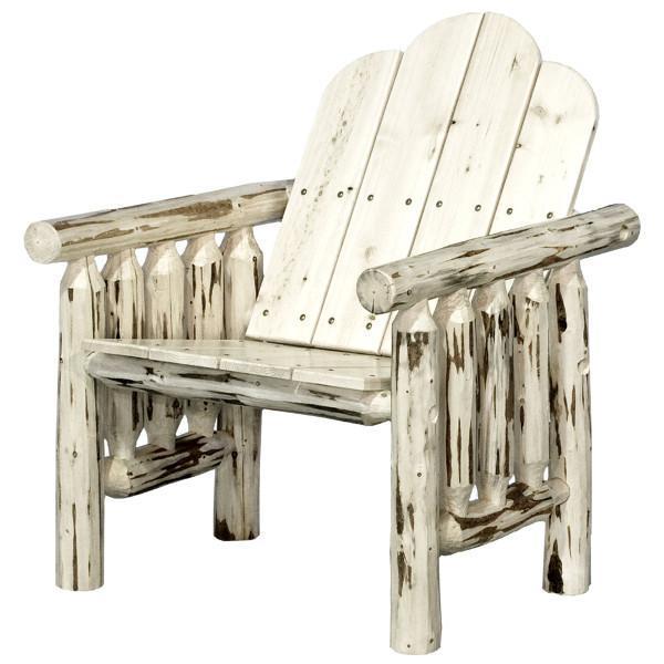 Montana Log Deck Chair - Rustic Outdoor Wooden Patio Lounge Chair for Garden, Poolside & Backyard Relaxation | Heavy Duty & Weather Resistant