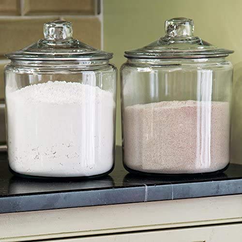 2-Pack Clear Glass Round 2 Gallon Cookie Jar with Airtight Lid - Perfect for Wedding Favors, Candy Storage & Kitchen Organization