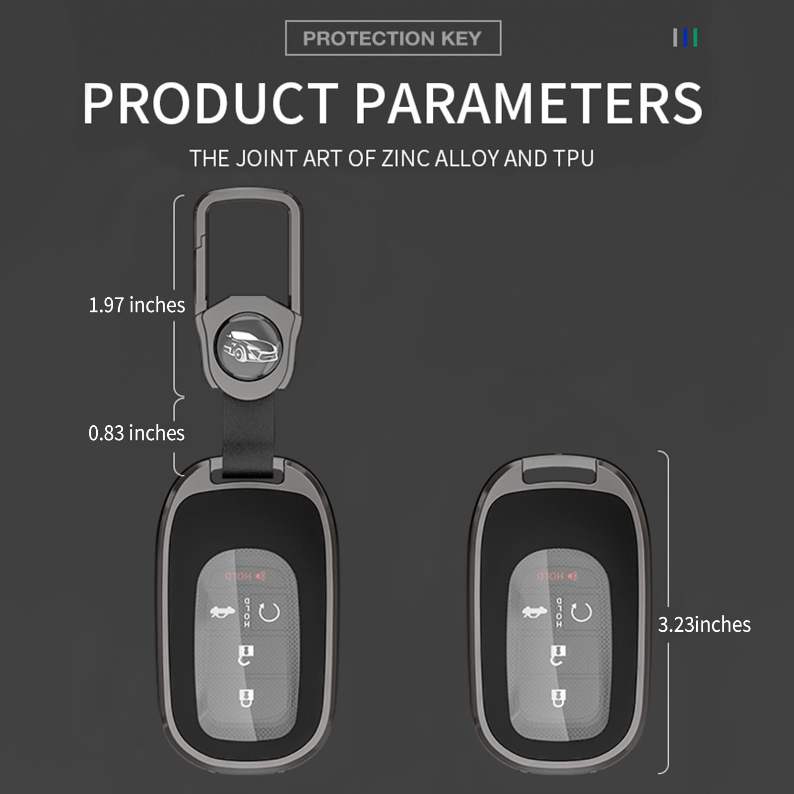 Premium RYE TPU & Zinc Alloy Key Fob Cover for 2022-2024 Honda Accord Civic HR-V CR-V Pilot - Durable Smart Key Case Protector for Sport SI EX EX-L Touring Models (Black) | Perfect Car Accessories Gift & Daily Key Protection