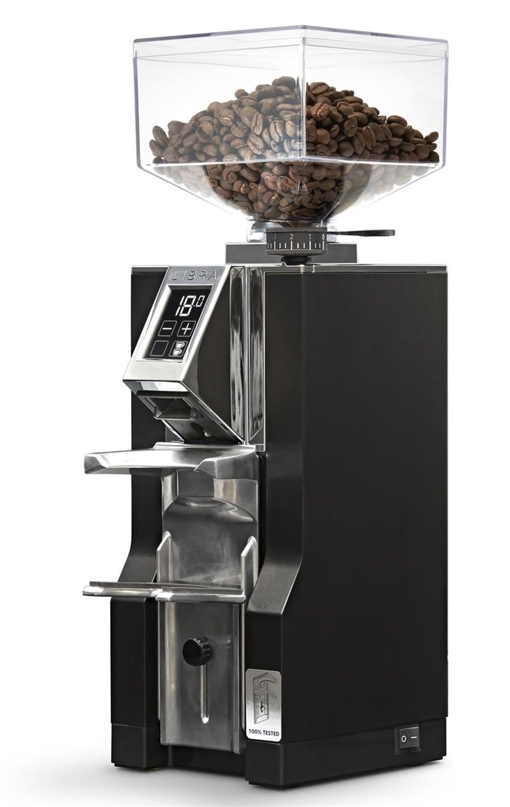 Eureka Mignon Libra Espresso Grinder - Precise Grind by Weight Coffee Maker with 55mm Flat Burrs, Stepless Adjustment & Silent Technology for Home Baristas (Black) - Perfect for Espresso, Cappuccino & Latte Preparation