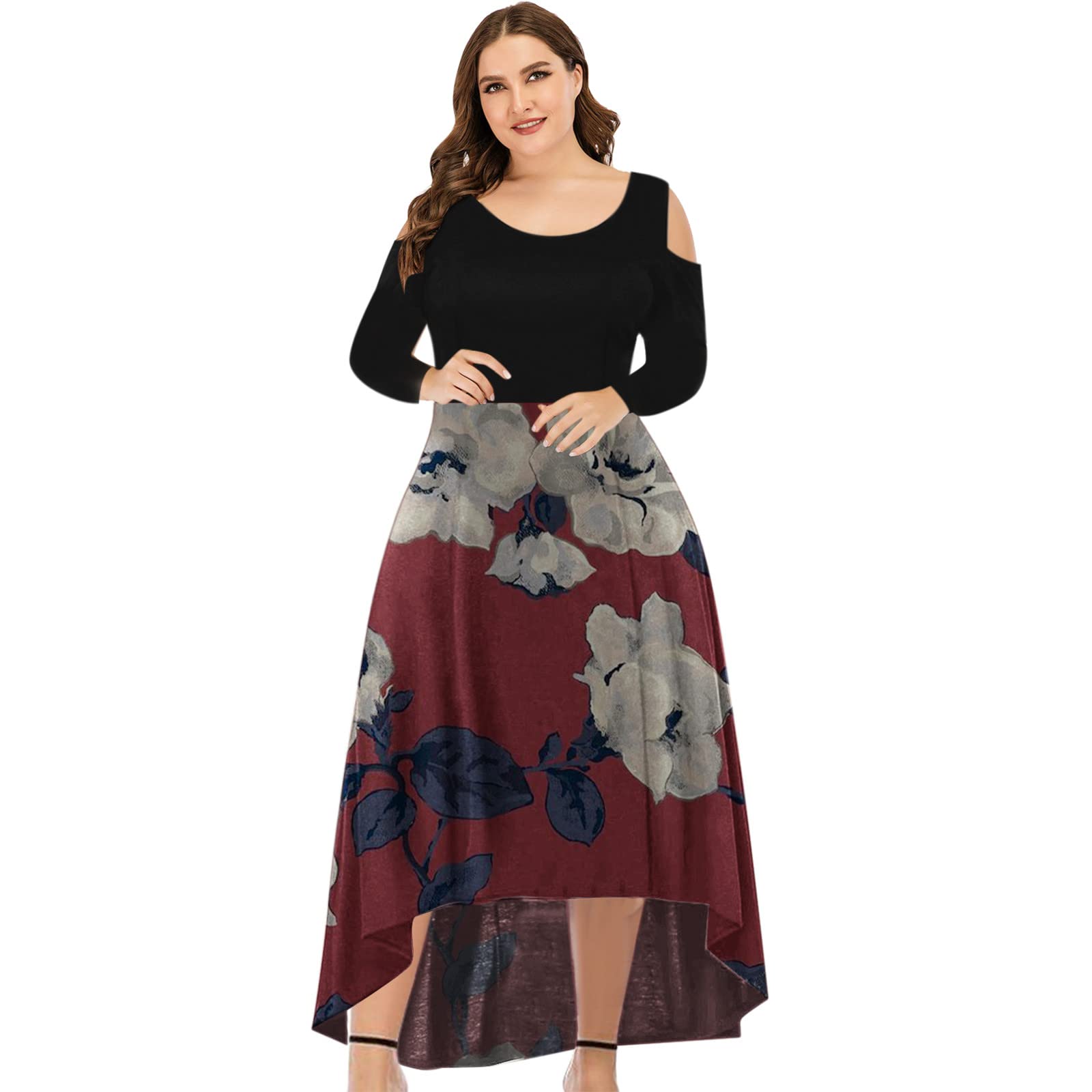 2023 Women's Summer Maxi Dress - Plus Size Floral Boho Beach Dress with Lace Up Detail | Casual Sundress for Vacations, Pool Parties & Outdoor Events