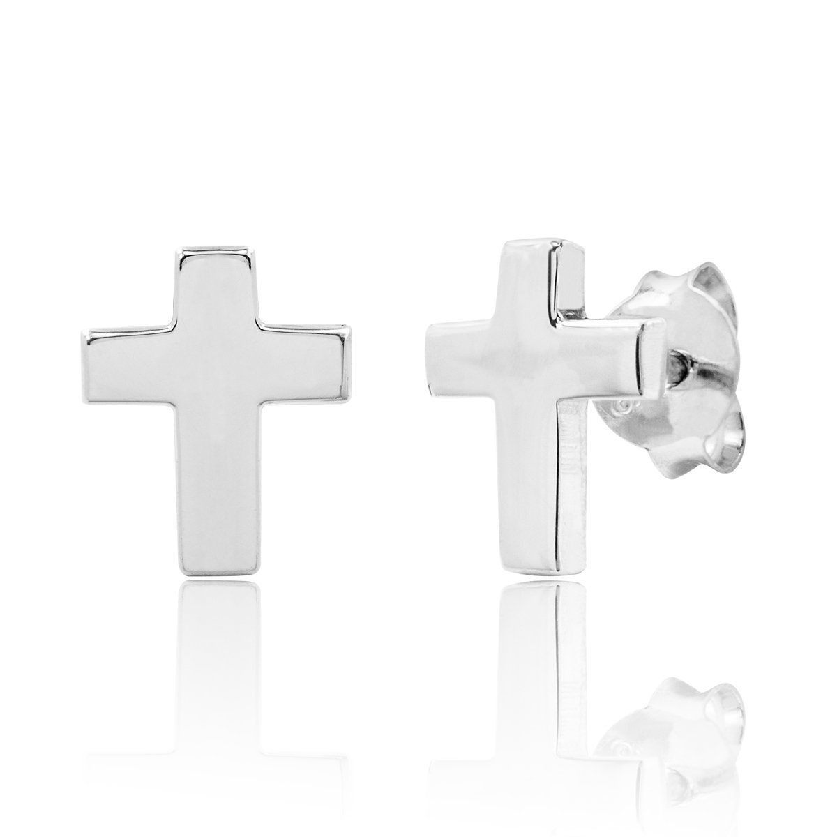 Sterling Silver Cross Stud Earrings for Women - Hypoallergenic Religious Jewelry - Perfect for Church, Gifts & Everyday Wear