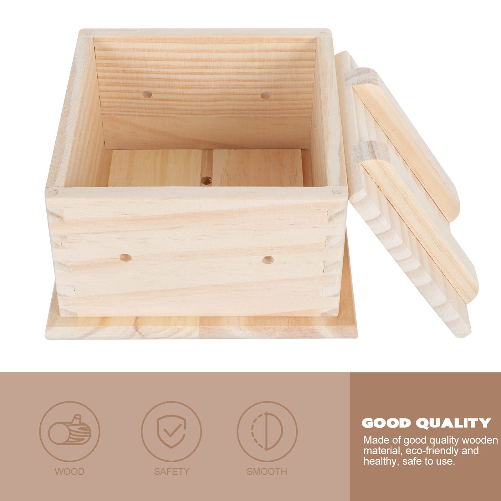 Happyyami Wooden Tofu Press Kit - 1 Pack Natural Bamboo Tofu Maker, Safe & Easy to Clean DIY Homemade Tofu Press for Vegan, Vegetarian Cooking - Perfect for Home Kitchen, Meal Prep & Asian Cuisine