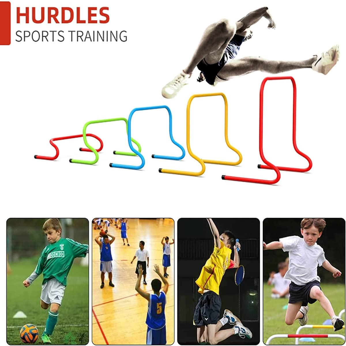 Speed Training Hurdles - 6 Pack Adjustable Agility Hurdles for Soccer, Basketball & Track Athletes | 6-Inch Ultra Durable Sports Practice Equipment | Perfect for Indoor/Outdoor Drills, Team Training & Fitness Workouts