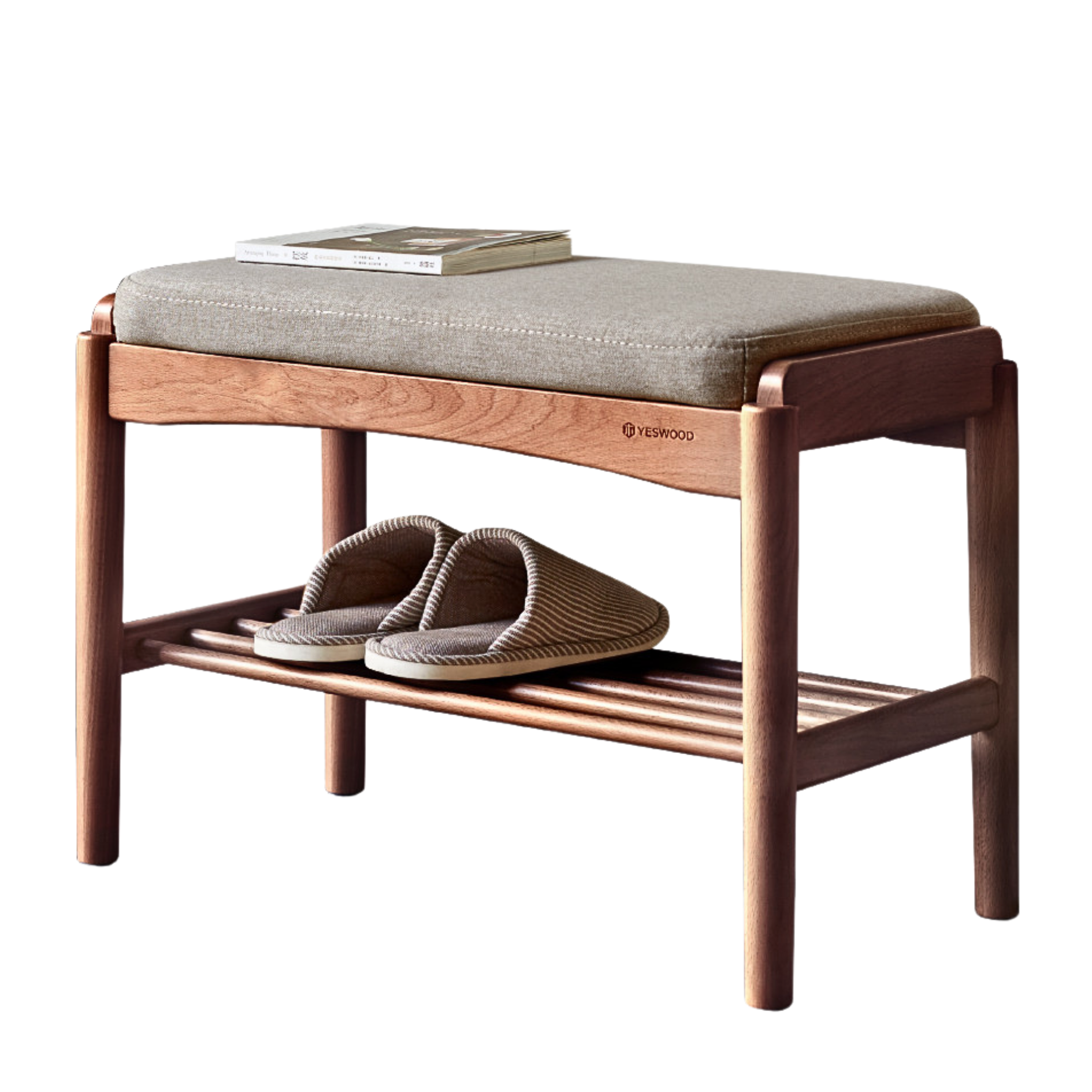 Solid Wood Shoe Storage Bench - Beech, Cherry, Walnut & Oak - Entryway Organizer for Home & Closet Storage