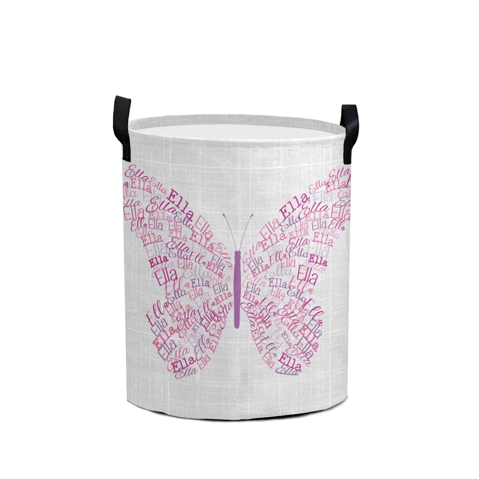 Personalized Laundry Hamper with Name - Custom Collapsible Clothes Storage Basket with Handle for Bathroom, Bedroom & Living Room - Butterfly Design | Perfect for Home Organization & Gift Giving