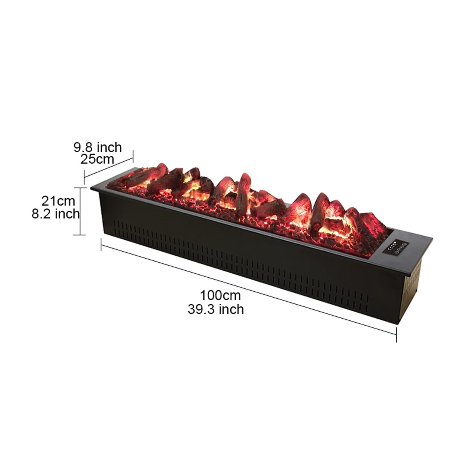 Energy Efficient Electric Fireplace Insert with Realistic Flame & Water Vapor - Recessed Wall Mount Fireplace with Simulated Log/Charcoal Decoration - Perfect for Living Rooms, Bedrooms, and Home Offices (White)