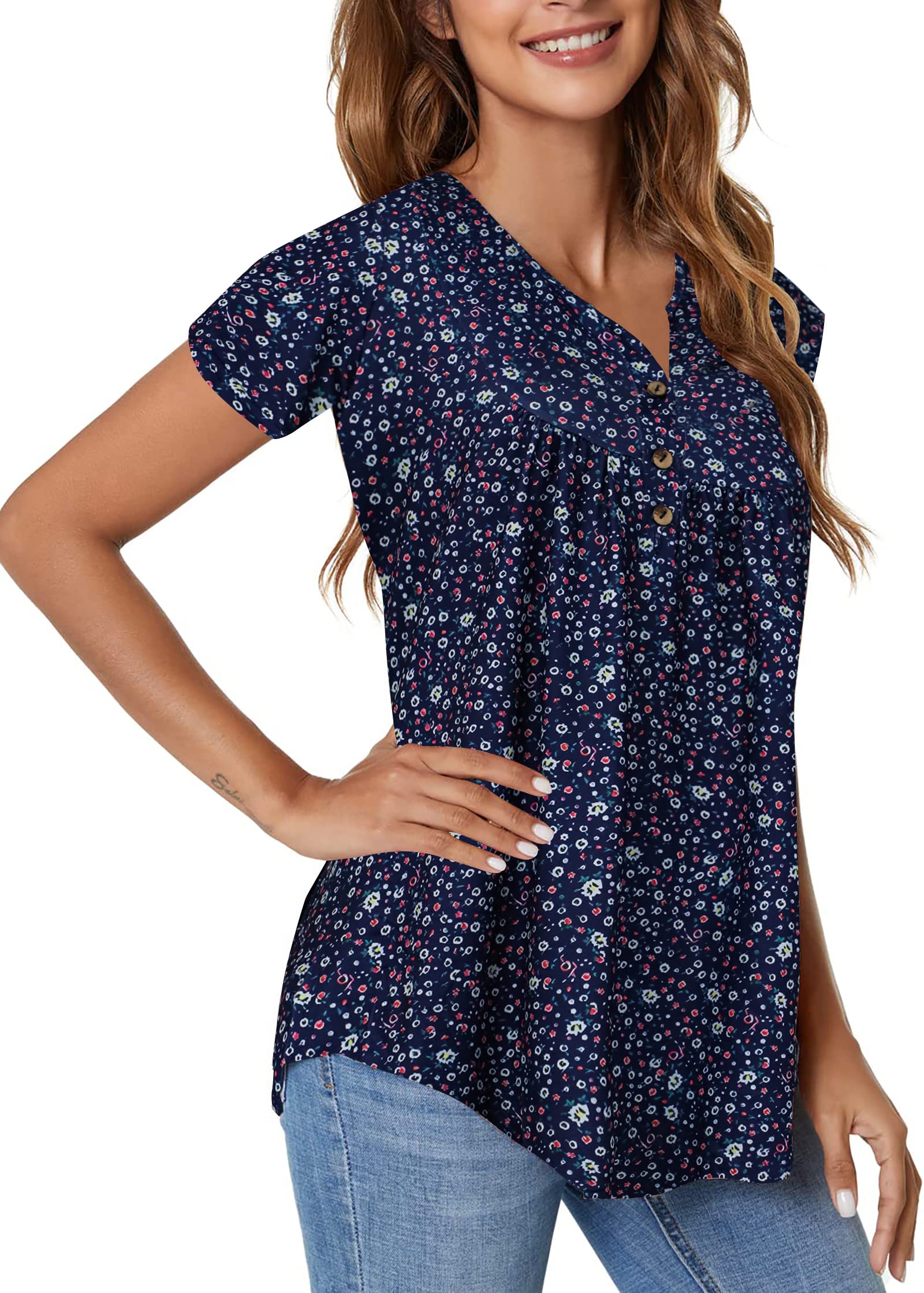 Zyyfly Women's Loose Fit Summer Tank Tops - Breathable Henley Shirts with Pleated Flowy Design, Sleeveless Tunic Tops for Casual Wear, Beach Outfits & Vacation Essentials