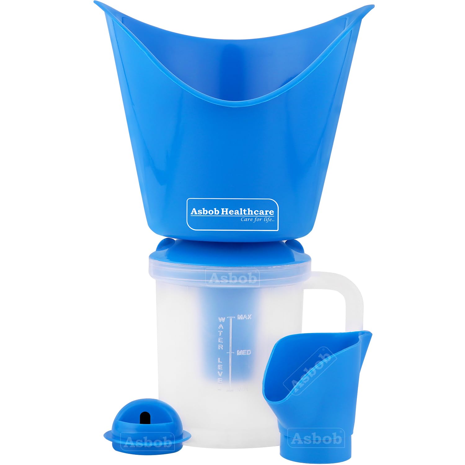 Asbob 3-in-1 Steamer for Cold & Cough Relief - Electric Vaporizer for Adults, Facial Steamer & Steam Inhaler - Portable Nebulizer for Home & Travel Use (Blue) - Perfect for Congestion Relief & Skincare Routine