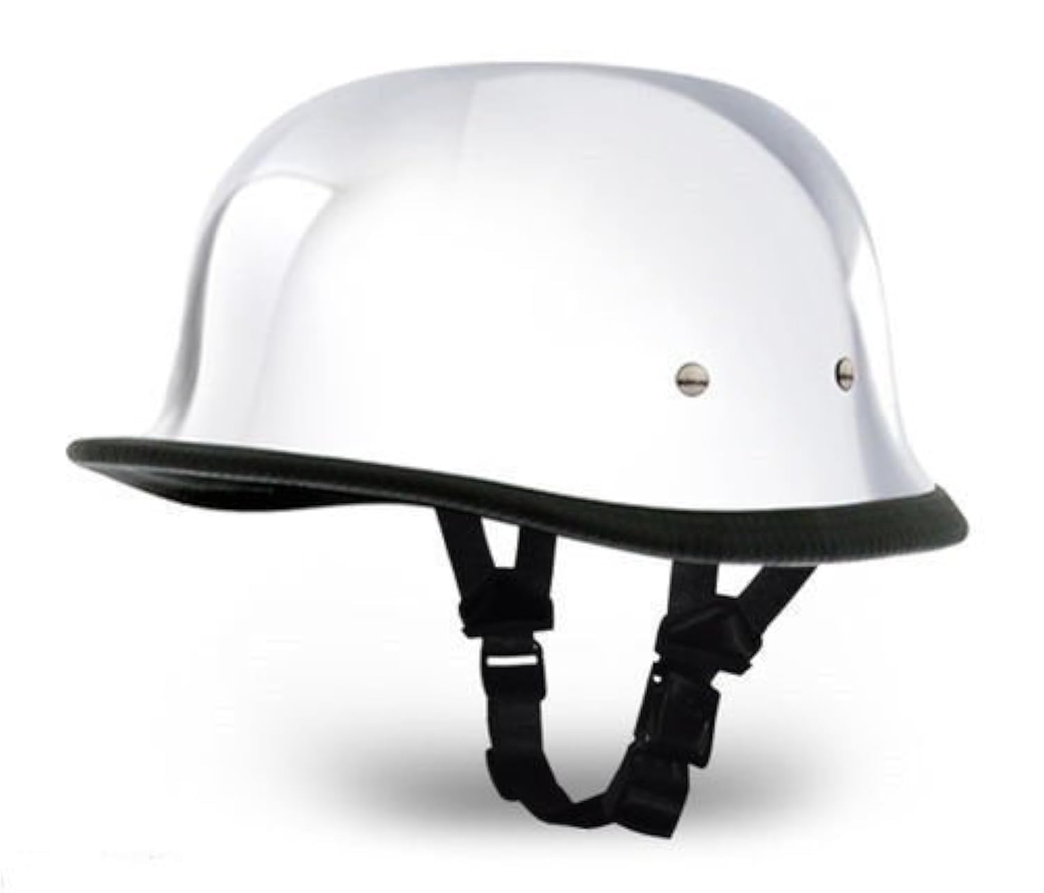 German Chrome Silver Novelty Skull Cap Half Helmet for Motorcycle Riders - Lightweight & Stylish (Chrome, Medium Size) - Perfect for Biker Events, Costume Parties & Motorcycle Safety Gear
