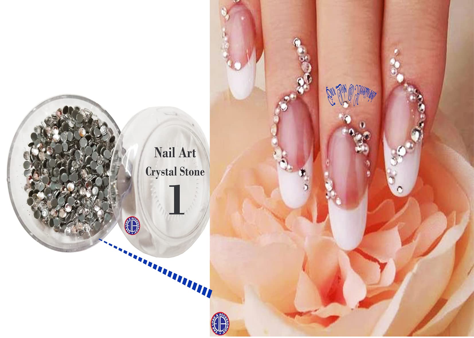 Flat Back Rhinestones for Nails & Ear Lobe Decorations - Clear Large Size (6g) - Perfect for Nail Art, Jewelry Making, and DIY Crafts